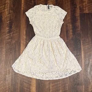 Cream Embroidered Dress